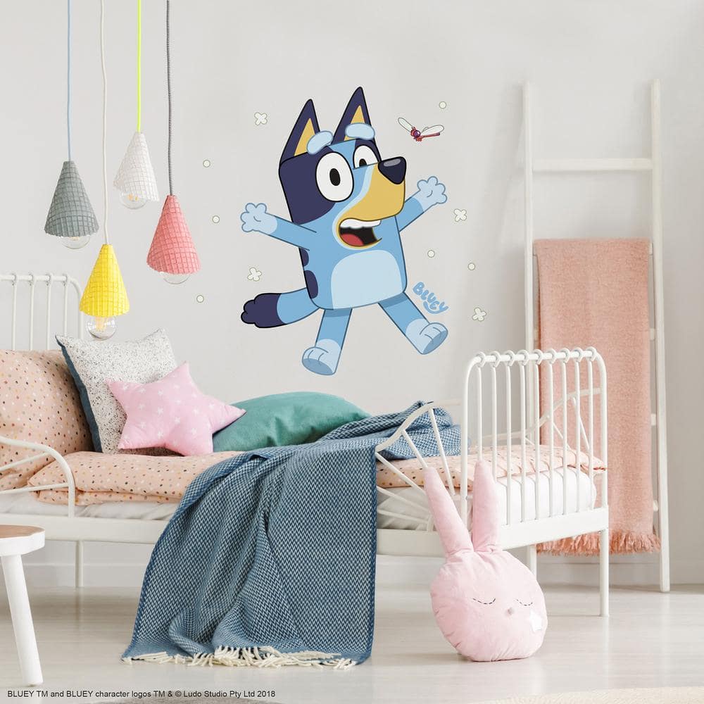 Bluey Character Blue Vinyl Peel and Stick Wall Decals