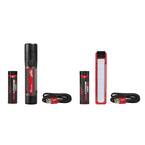 800 Lumens LED USB Rechargeable Fixed Focus Flashlight & 445 Lumens LED Rover Rechargeable Pocket Flood Light (2-Pack)