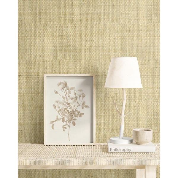 60.75 sq. ft. Sand Wild Bind Embossed Vinyl Unpasted Wallpaper Roll