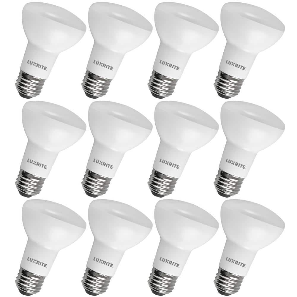 LUXRITE 45-Watt Equivalent BR20 LED Light Bulb 2700K Warm White 460 Lumens 6.5W Dimmable Damp Rated UL Listed E26(12-Pack) -  LR31860-12PK