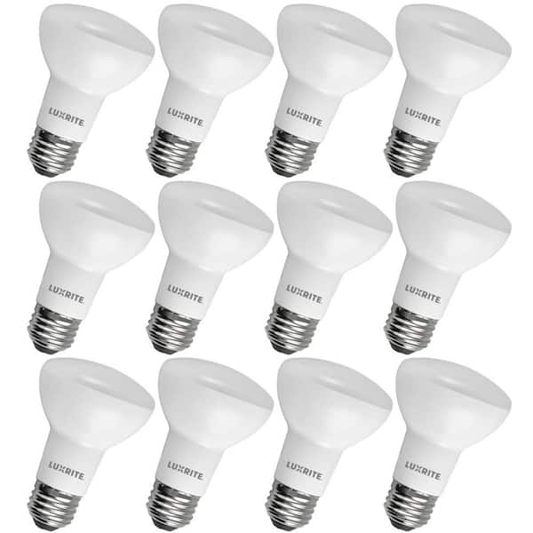 LUXRITE 45-Watt Equivalent BR20 LED Light Bulb 4000K Cool White 460 Lumens 6.5-Watt Dimmable Damp Rated UL Listed E26 (12-Pack)