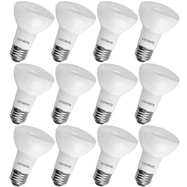 LUXRITE 45-Watt Equivalent BR20 LED Light Bulb 5000K Bright White 460 Lumens 6.5-W Dimmable Damp Rated UL Listed E26 (12-Pack)