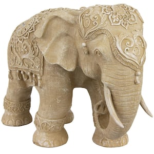 20 in. Rustic Jeweled Elephant Decorative Statue