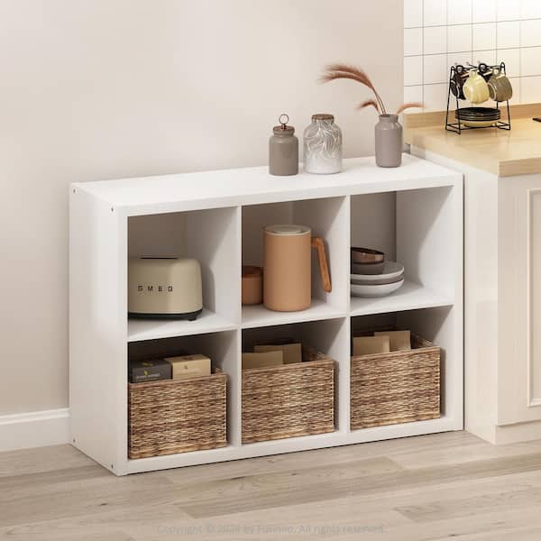 Furinno Hermite White Wood 43.8 in. Width Pantry Cabinet