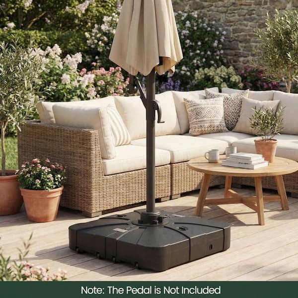 base for cantilever patio umbrella LAUSAINT HOME 12FT Deluxe Cantilever Umbrell Lausaint Home Each weight block adopts a fully sealed leak White Patio Umbrella Base |
