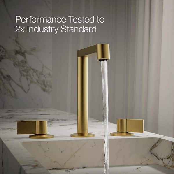 KOHLER Components Bathroom Sink Handles with Lever Design in Vibrant Brushed Moderne Brass