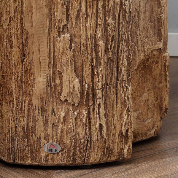 1-PC Natural Wood Grain Concrete Decorative Outdoor Side Table