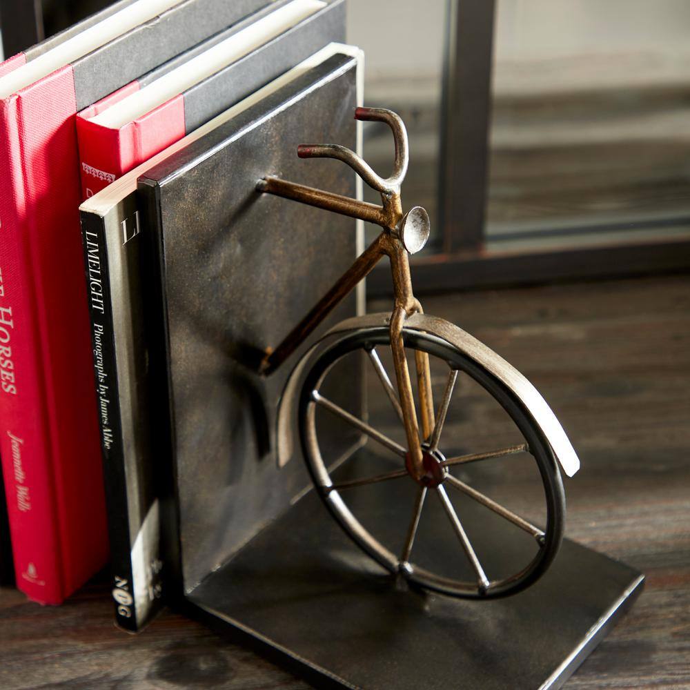 Buy Black Metal Vintage Motorcycle Bookends 9 in. x 6 in. (Set of 2) Online at Lowest Price in