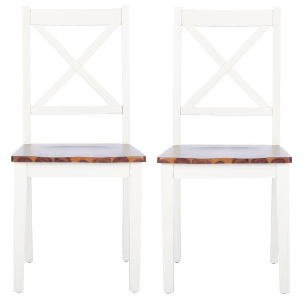 Safavieh Silio White Natural Cross Back Wood Dining Chair Set Of 2 Dch9214a Set2 Safavieh Silio White Natural Cross Back, Safavieh Dining Chairs White