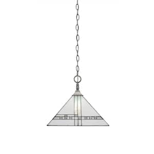 Kingston 100-Watt 1-Light Brushed Nickel Bowl Mini Pendant Light with Glass Shade