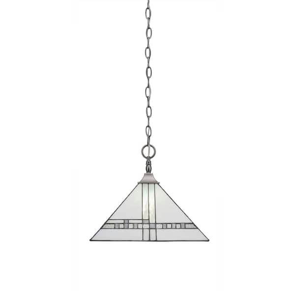 Unbranded Kingston 100-Watt 1-Light Brushed Nickel Bowl Mini Pendant Light with Glass Shade