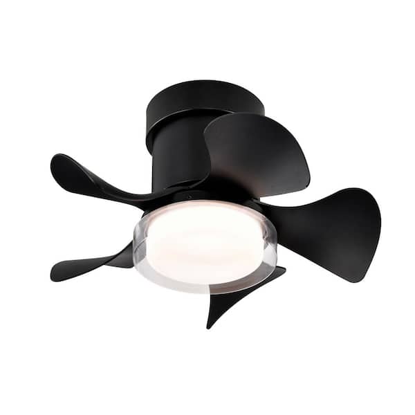 Keazile Hestia 21 in. Indoor Matte Black Ceiling Fan with Lights, Remote Control and Reversible Motor for Bedroom