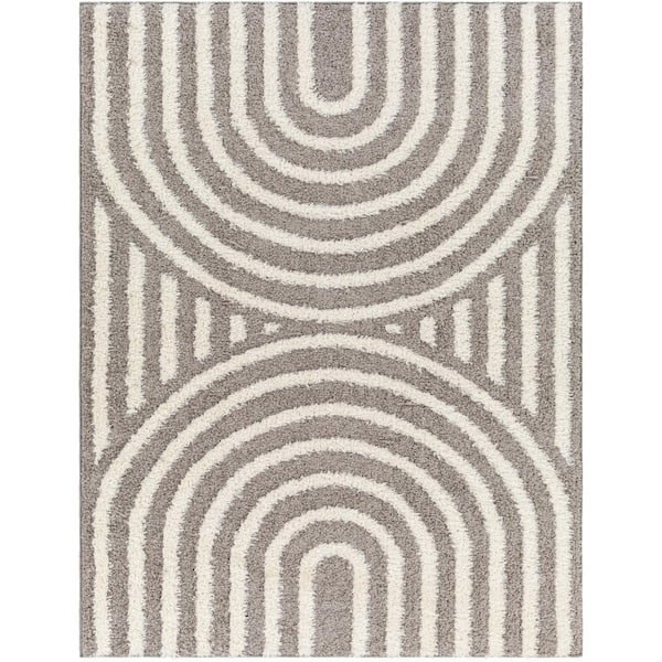 Livabliss Sigrun Gray Geometric 7 ft. x 9 ft. Indoor Area Rug