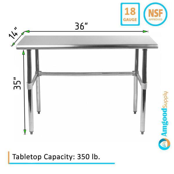 14 gauge deals stainless steel table