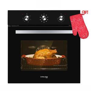 24 in. Built-In Single Electric Wall Oven with Rotisserie, 9-Cooking Modes, Mechanical Knob Control in Black