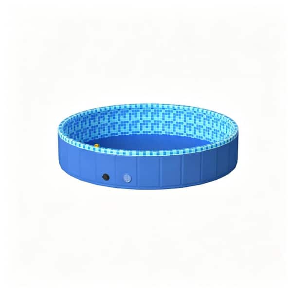 72" Foldable Pet Pool with Sprinkler & Light, Multi-use Hard Plastic Tub for Dogs & Kids