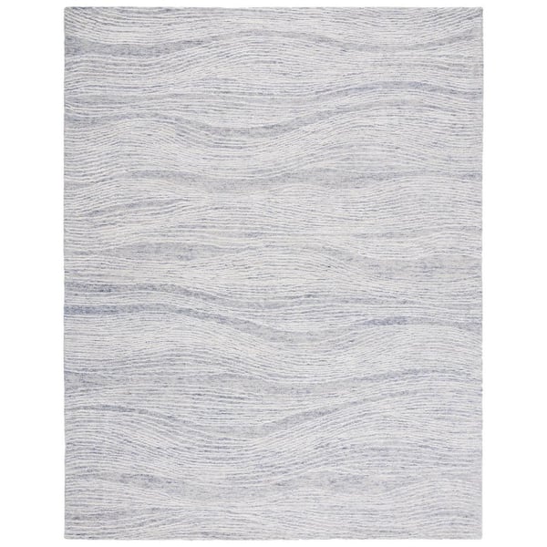 Metro Gray/Ivory 11 ft. x 15 ft. Abstract Waves Area Rug
