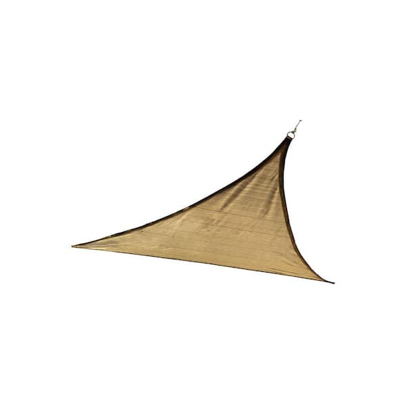ShelterLogic 12 ft. W x 12 ft. L Triangle Sun Shade Sail in Sand (Poles Not Included) with Breathable, UV-Stabilized Fabric