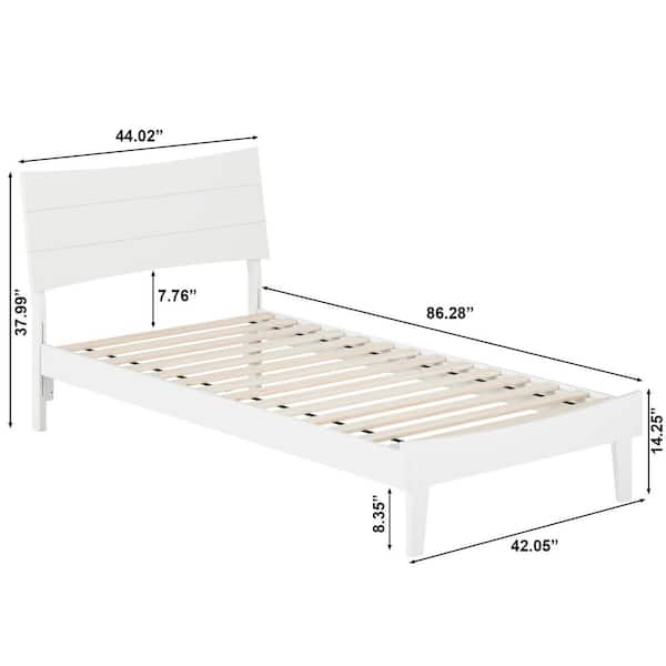 AFI Phoenix White Wood Frame Twin XL Platform Bed with Matching
