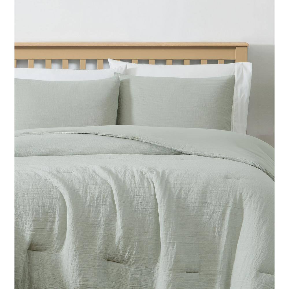 Gray Twin Organic Microfiber Comforter and Sham Set