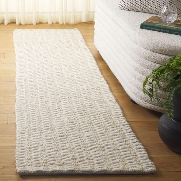 Natural Fiber 2 ft. x 8 ft. Bleach/Ivory Solid Color Runner Rug