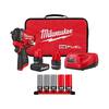 Milwaukee M12 FUEL 12V Li-Ion Brushless Cordless Stubby 1/2in. Impact Wrench Kit w/(2)Batteries & Lug Nut Impact Socket Set (5-Pc) 2563-22-49-66-7831