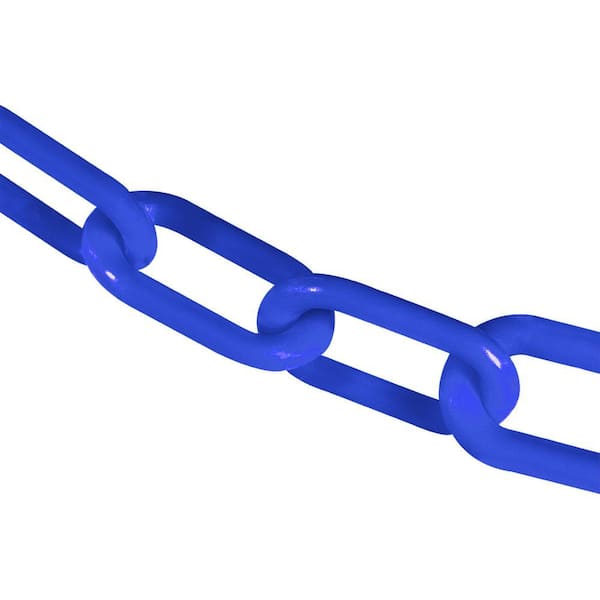 3 in. (#10, 76 mm) x 100 ft. Plastic Safety Chain in Blue