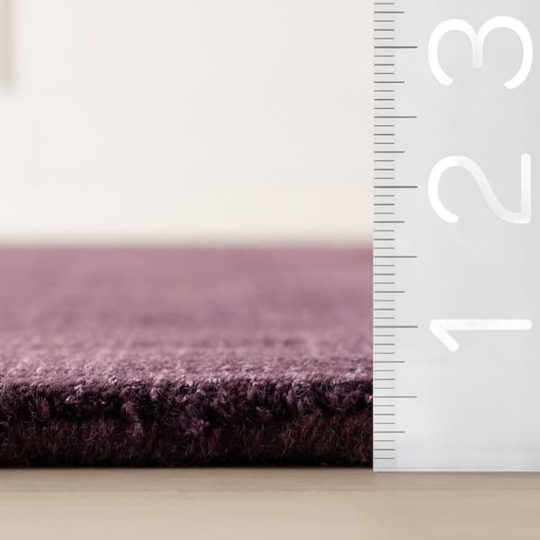 nuLOOM Speckled Wool-Blend Eggplant 4 ft. x 6 ft. Indoor Area Rug