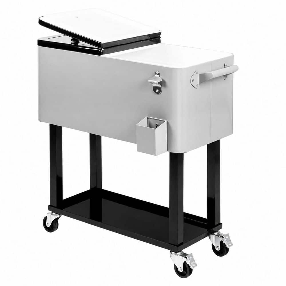 80 qt. Beverage Jug Chest Soft-Side Cooler in Red with Rolling Wheels, Easy Access Lid, Bottle Opener, Tray, Gray price history on PriceWatchPro