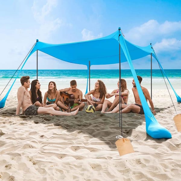 Misopily 10 x 10 Blue Family Beach Canopy Tent Outdoor
