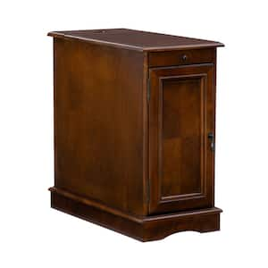 Butte 24 in. Hazelnut Brown Rectangle Wood End Table with USB