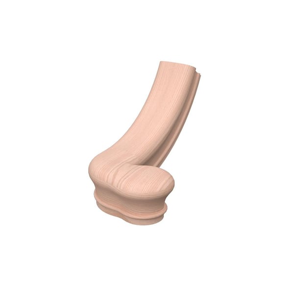 Stair Parts 7045 Unfinished Red Oak Right-Hand Turnout Handrail Fitting