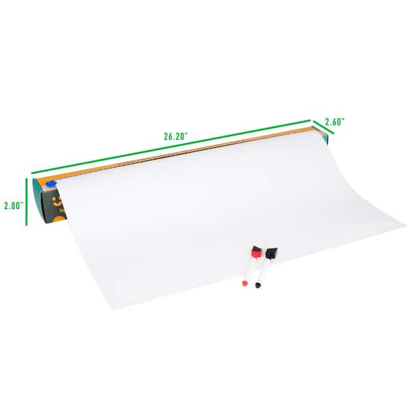 Het apparaat fluit Viool Mind Reader 24 in. x 30 ft. White Adhesive Whiteboard Paper Write On  Removable Wall Decal Sticker Sheets 2-Dry Erase Markers DWBER-WHT - The  Home Depot