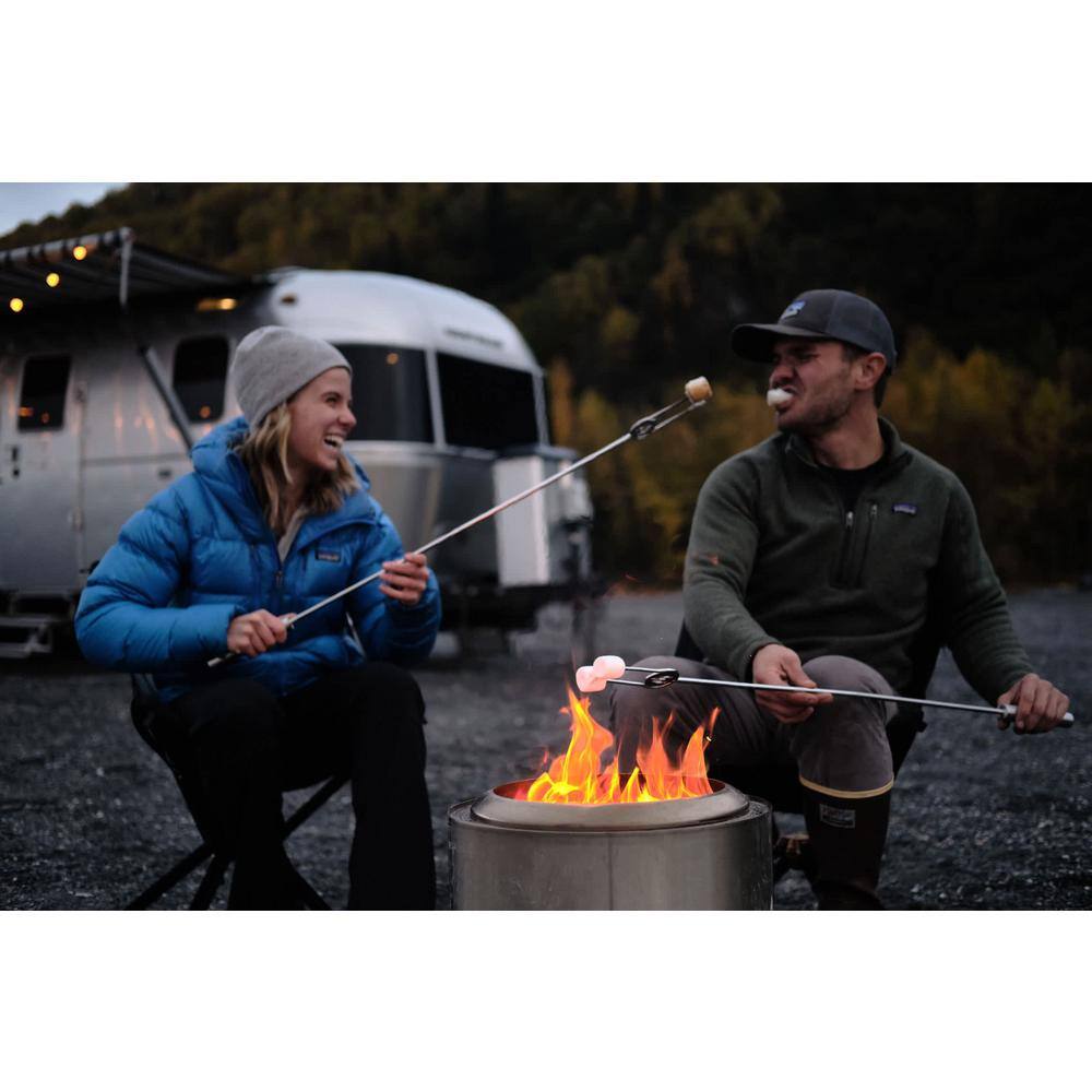 Stainless Steel 6 Piece Fire Pit Tools Bundle - Includes(1) Poker, (1)Grabber and (4)Roasting Sticks