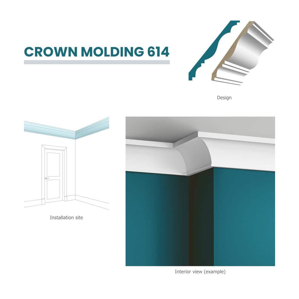 Primed Finger-Jointed Pine Crown Molding 96 in. Length