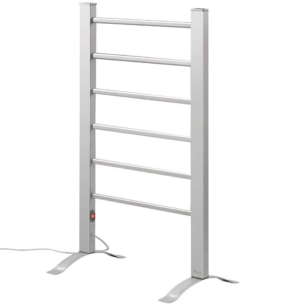 6-Bar Towel Holder Freestanding or Wall Mount Electric Plug-in Towel Warmer