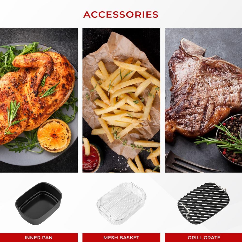 CUCKOO 6-Quart Stainless Steel Countertop Air Grill and Fryer