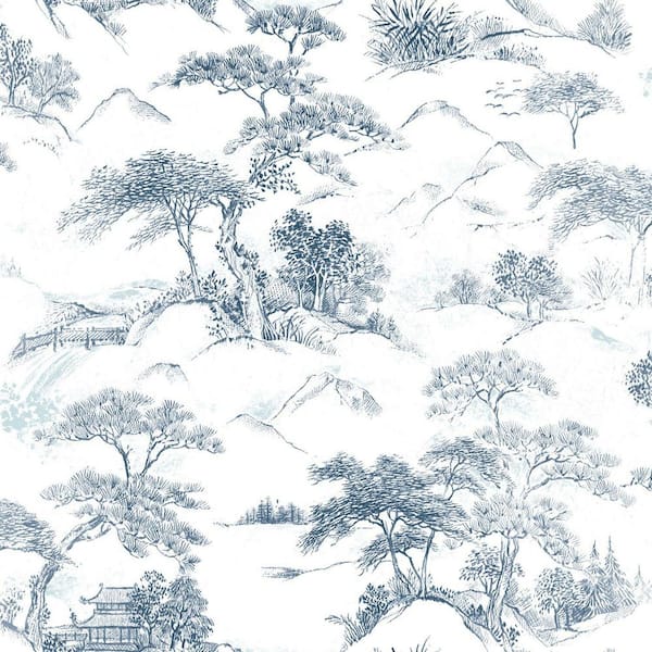 RoomMates Blue and White Oriental Toile Peel and Stick Wallpaper (Covers 28.29 sq. ft.)