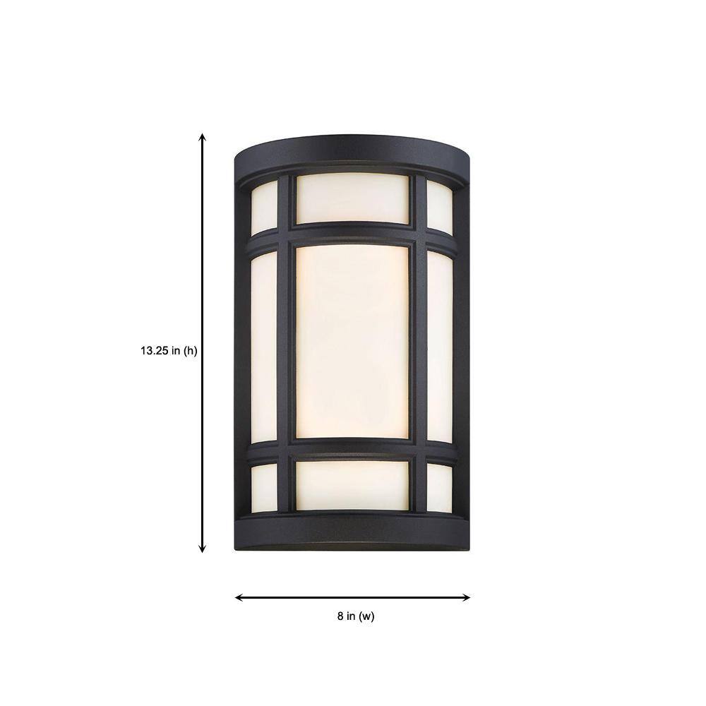 Matte Black Opal Glass 13" Wall Sconce