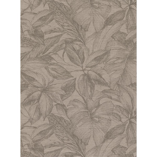 Warner Simone Light Brown Tropical Light Brown Wallpaper Sample