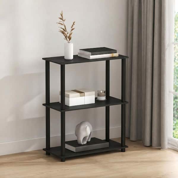 Furinno 31.5 in. Dark Espresso Wood 3-Shelf Etagere Bookcase with