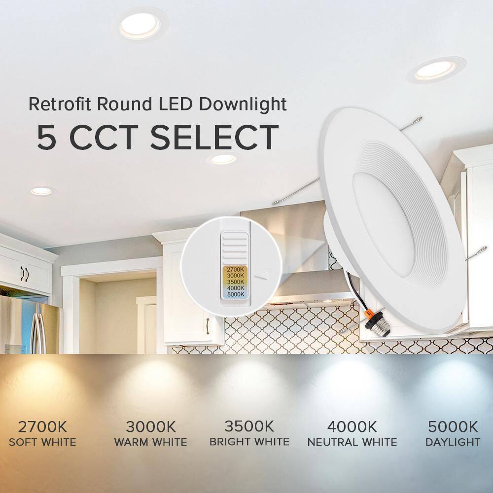 7.35-Inch White Aluminum LED Recessed Downlight