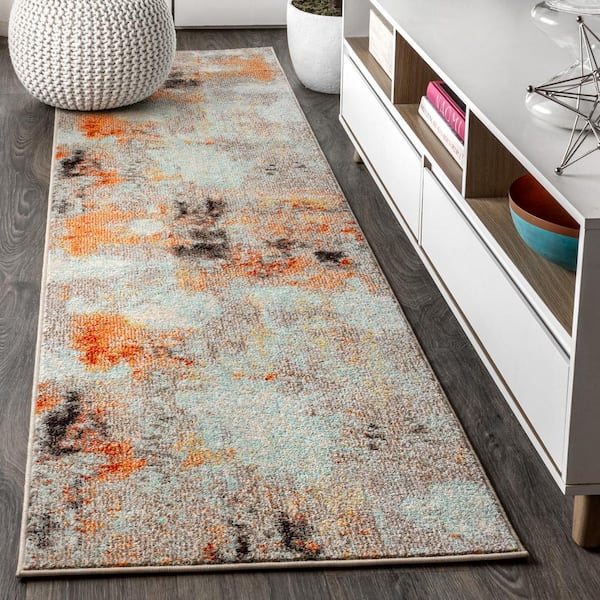 JONATHAN Y Contemporary POP Modern Abstract Vintage Cream/Orange 2 ft. 3 in. x 8 ft. Runner Rug