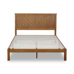 12 in. Solid Wood Platform Bed Frame with Wooden Slats Queen