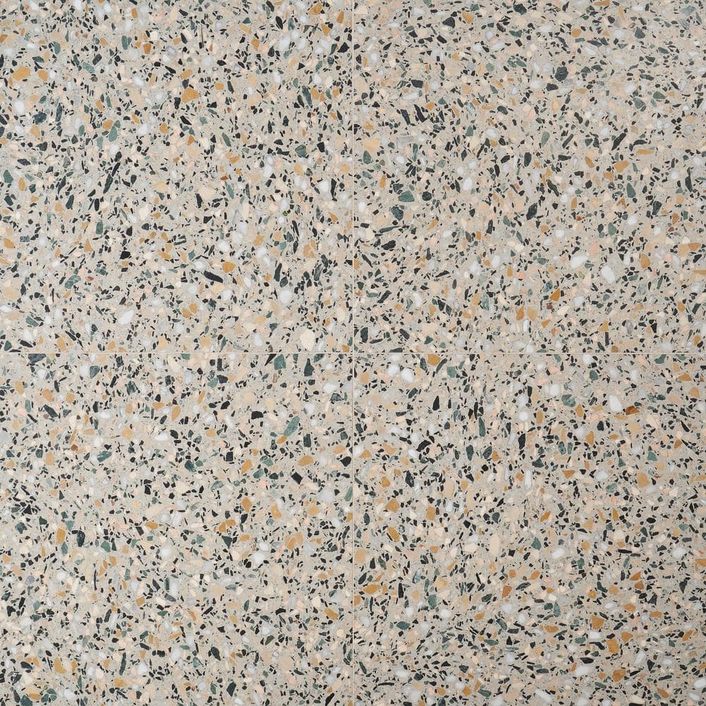 Cava Terra 24x24 Honed Marble Terrazzo Floor and Wall Tile