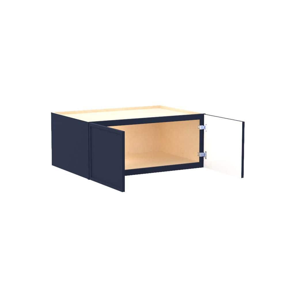 Franklin 36 in. W x 24 in. D x 15 in. H Assembled Plywood Wall Bridge Kitchen Cabinet in Vessel Blue with Soft Close