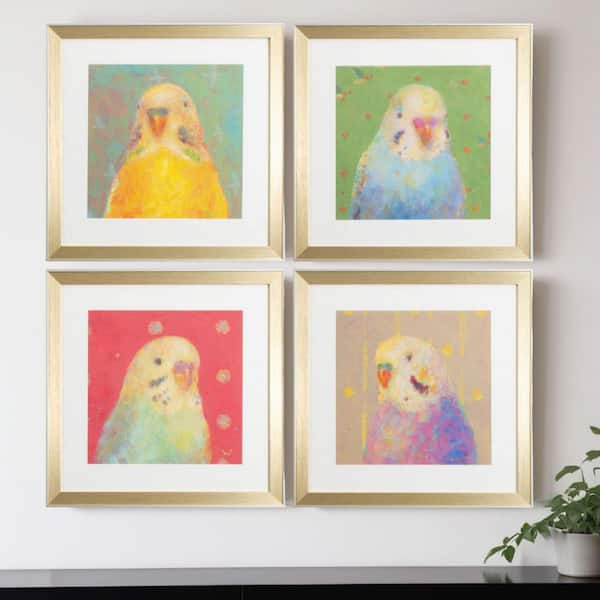 4-Piece Framed Graphic Print Animals 18.00 in. x 18.00 in.