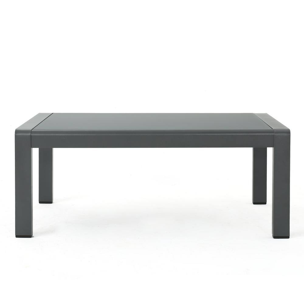 Gray Aluminum 4-Piece Outdoor Loveseat and Club Chair Set