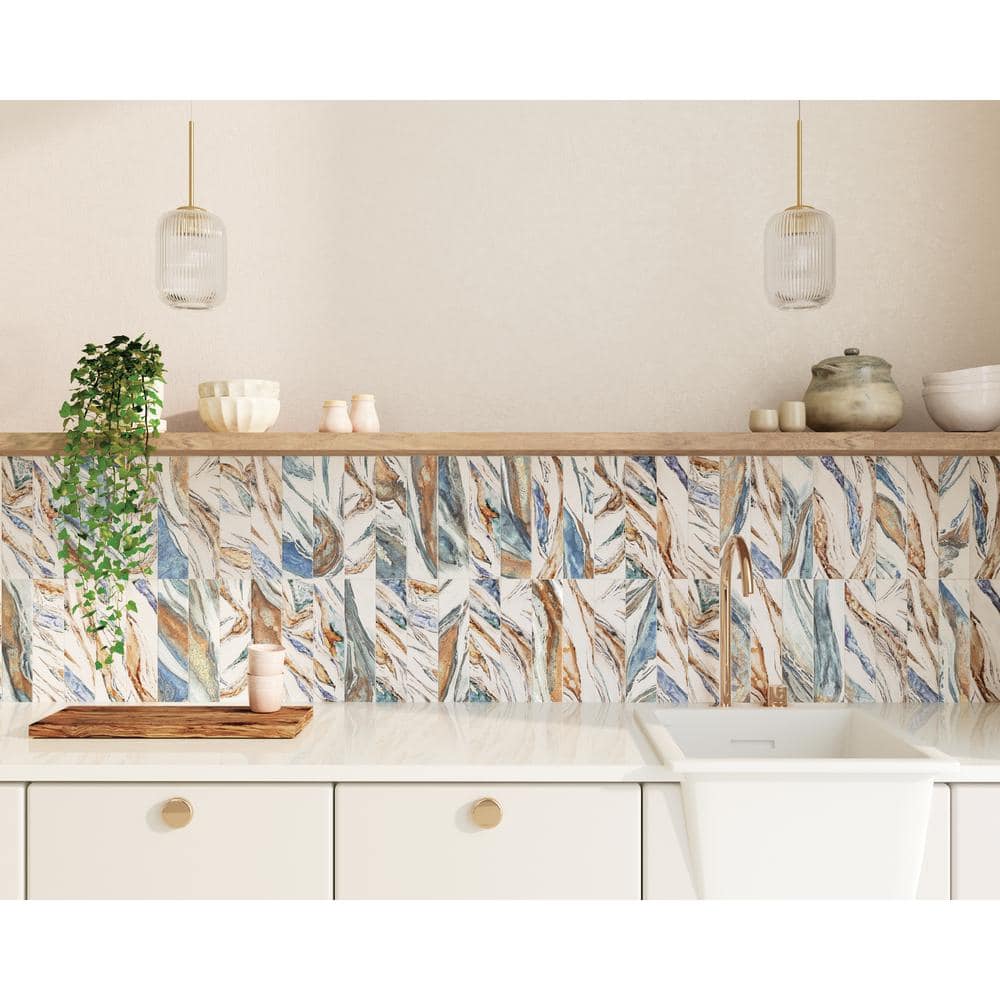 Amala 3x12 Glossy Porcelain Patterned Wall Tile