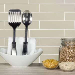 Classic Design Cream Subway 3 in. x 12 in. Glossy Glass Wall Tile (1 Sq. Ft.)